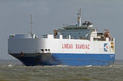 GRAN CANARIA CAR - 130m (ex) (+) [IMO:9218014] Autotransporter (Vehicles Carrier) (+) (verschrottet/scrapped) Neuer Name: BAY 1 Fotodatum: 2014-04-14 Baujahr: 2001 | DWT: 2900t | Breite: 24m |...