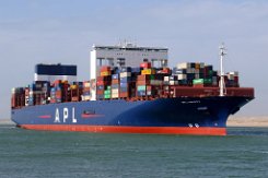 APL LION CITY - 398m [IMO:9631967] Containerschiff (Container ship) Ex- Name: MOL QUEST Aufnahme: 2020-03-12 Baujahr: 2013 | DWT: 176818t | Breite: 51m | Tiefgang: 16m |...