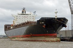 E.R. INDIA - 277m (ex) [IMO:9231248] Containerschiff (Container ship) Aufnahme: 2017-04-10 Neuer Name: MSC INDIA Baujahr: 2002 | DWT: 68025t | Breite: 40m | Tiefgang: 14m |...
