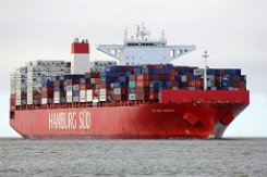 CAP SAN LORENZO - 333m [IMO:9622227] Containerschiff (Container ship) Neuaufnahme: 2022-02-21 (2016-03-19) Baujahr: 2013 | DWT: 124479t | Breite: 48m | Tiefgang: 14,0m |...
