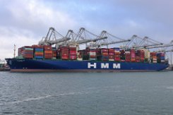 HMM MIR - 366m [IMO:9869198] Containerschiff (Container ship) Aufnahme: 2021-11-14 Baujahr: 2021 | DWT: 160927t | Breite: 51m | Tiefgang: 16,0m | Ladekapazität: 16010 TEU...