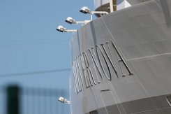 [Schiffe Spezial] Silver Nova (6) Das Kreuzfahrtschiff SILVER NOVA am 2023-04-30 kurz nach dem ausdocken vor der Meyer-Werft.