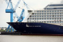 [Schiffe Spezial] Spirit of Aventure (4) Das Kreuzfahrtschiff SPIRIT OF ADVENTURE liegt am 01.08.2020 vor der Meyer Werft in Papenburg.