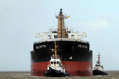 Schleppmanöver: TAUCHER O. WULF 3 | TAUCHER O. WULF 8 | KING COTTON Anlegemanöver in Cuxhaven von dem Bulker 