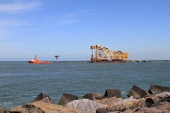 Schleppmanöver: NORMANS BORG | HEEREMA H-627 Der Offshoreschlepper NORMAND BORG mit großer Fracht...