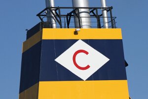 Buchstabe C Schornsteinmarken von Schiffen / Funnel Marks