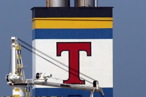 Buchstabe T Schornsteinmarken von Schiffen / Funnel Marks