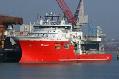 weiteres Foto: OCEANIC - 128m (dA 2017) [IMO:9703382] - doppelte Aufnahme Versorgungsschiff (Offshore Supply Ship) Aufnahme: 2017-03-16 Baujahr: 2016 | DWT: 6639t | Breite: 25m